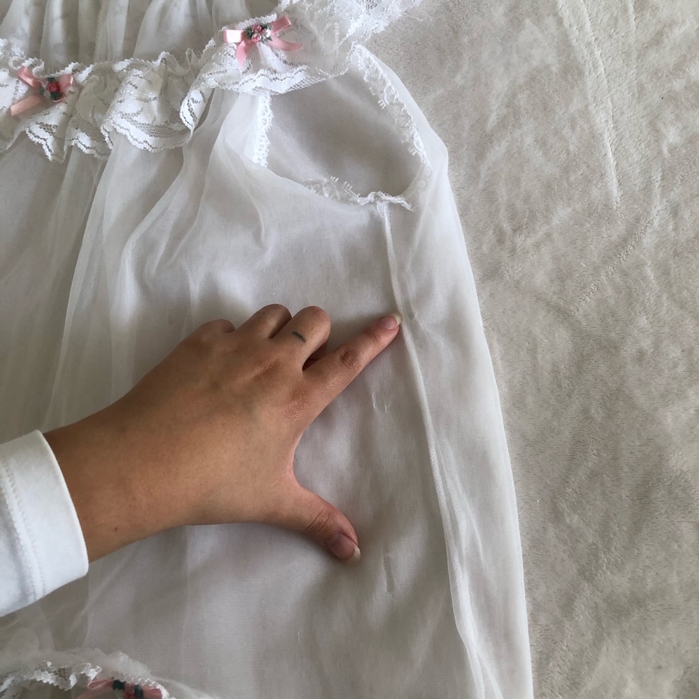 VINTAGE/ sheer babydoll lolita nightie - Picture 7 of 8